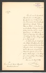 k.k. naturhistorisches Hofmuseum, Intendanzakten 1885-1896 (Hauer), Aktenzahl Z.527/1889, Seite 1